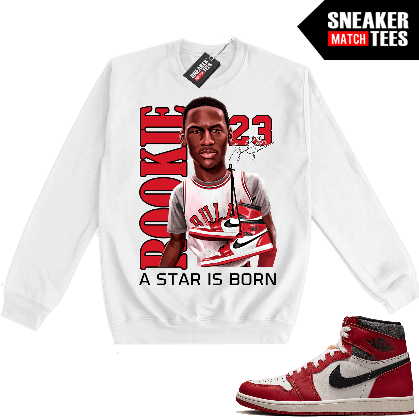 Chicago 1s Lost and Found Sneaker Match Crewneck Sweatshirt White A Star is Born