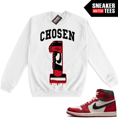 Chicago 1s Lost and Found Sneaker Match Crewneck Sweatshirt White Chosen One