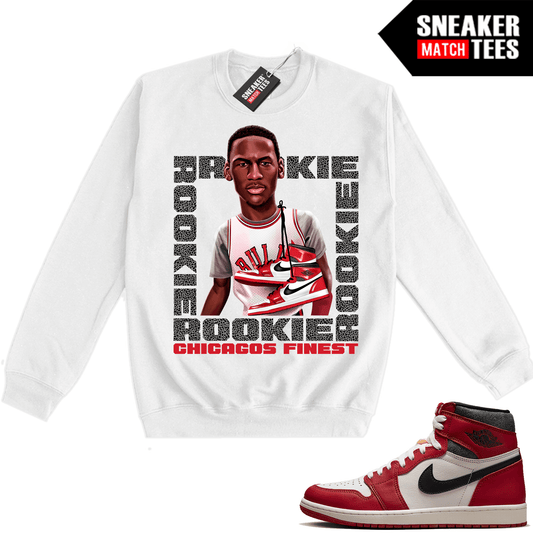 Chicago 1s Lost and Found Sneaker Match Crewneck Sweatshirt White MJ Chicagos Finest