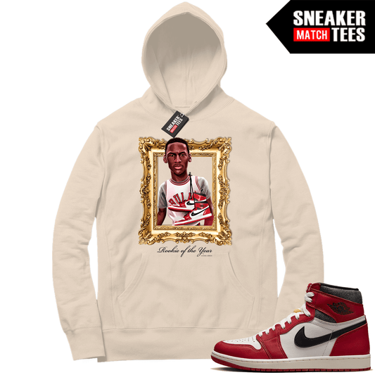 Chicago 1s Lost and Found Sneaker Match Hoodie Sail MJ ROTY Gold Frame