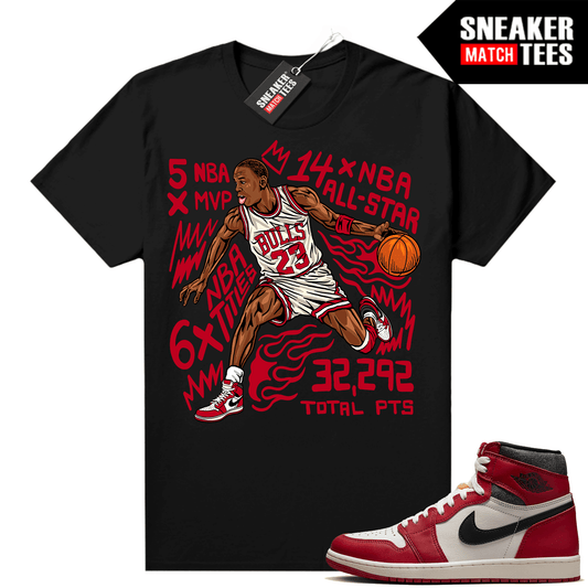 Chicago 1s Lost and Found Sneaker Match Shirt Black MJ Fast Break