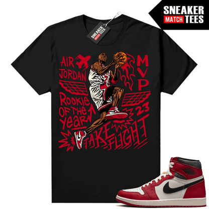 Chicago 1s Lost and Found Sneaker Match Shirt Black MJ Take Flight