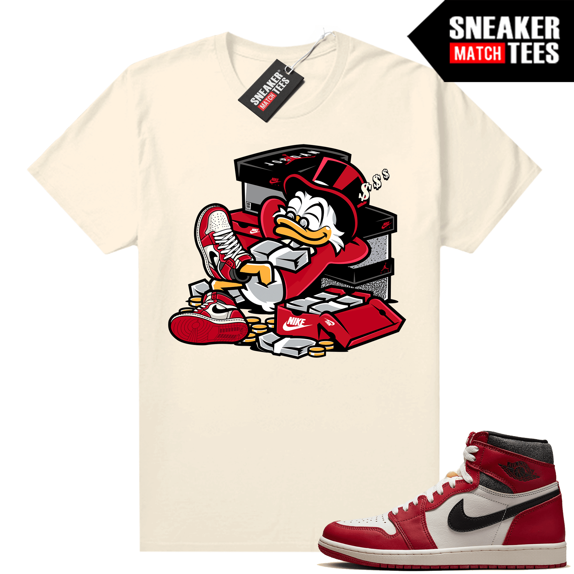 Chicago 1s Lost and Found Sneaker Match Shirt Bred Up