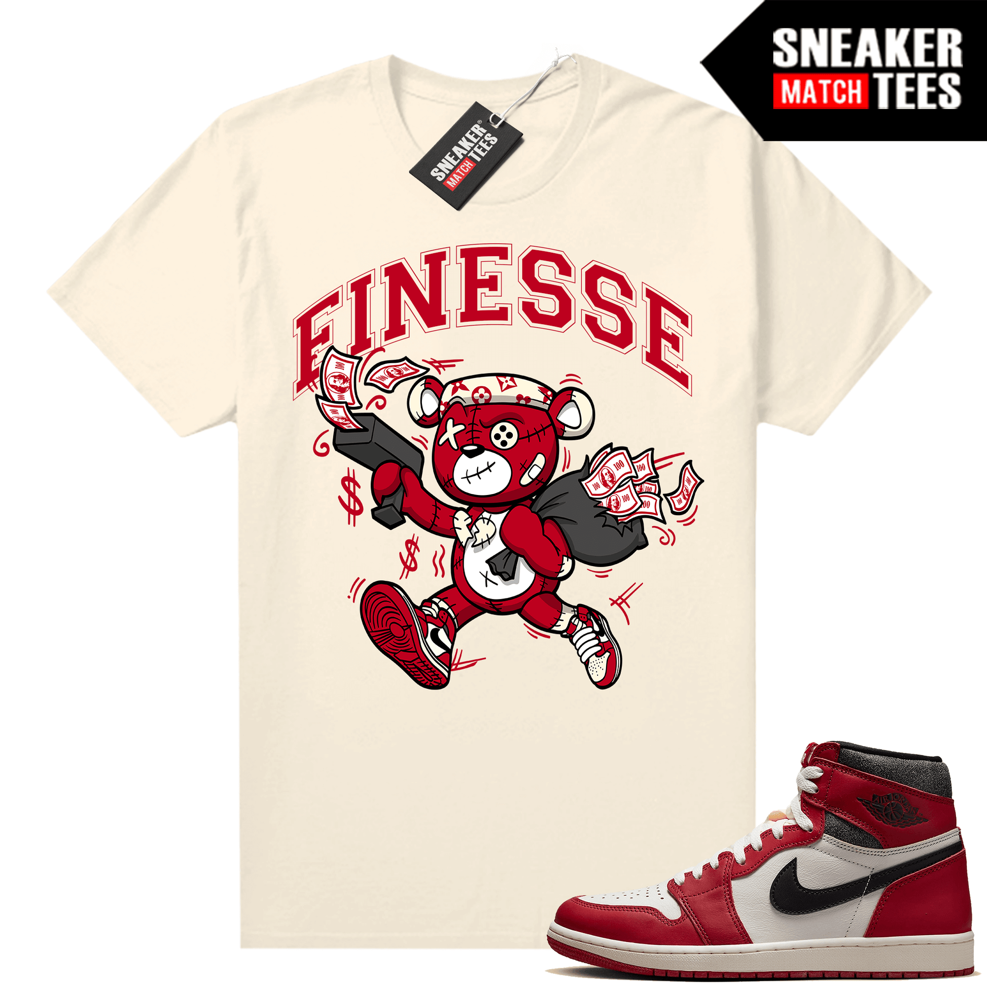 Chicago 1s Lost and Found Sneaker Match Shirt Finesse Bear