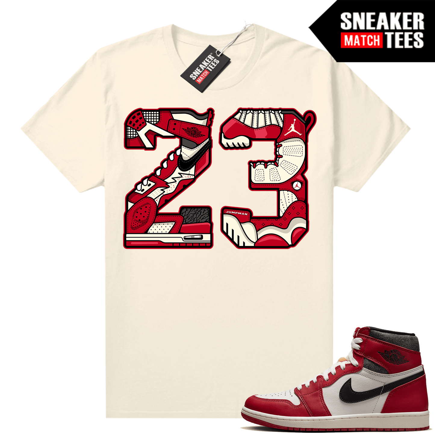 Chicago 1s Lost and Found Sneaker Match Shirt Sail 23 Mashup