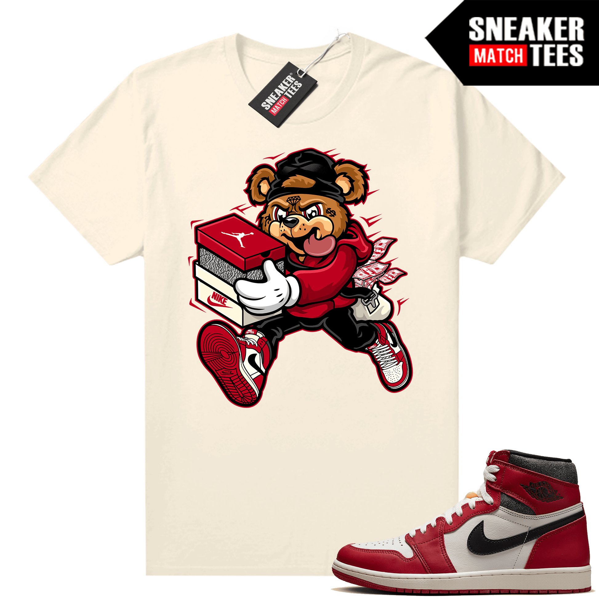 Chicago 1s Lost and Found Sneaker Match Shirt Sail Bear Sneaker Heist