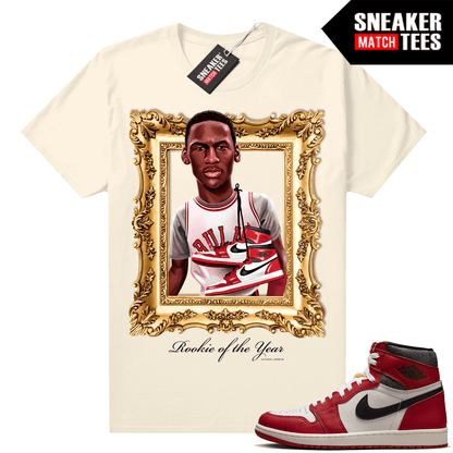 Chicago 1s Lost and Found Sneaker Match Shirt Sail MJ ROTY Gold Frame