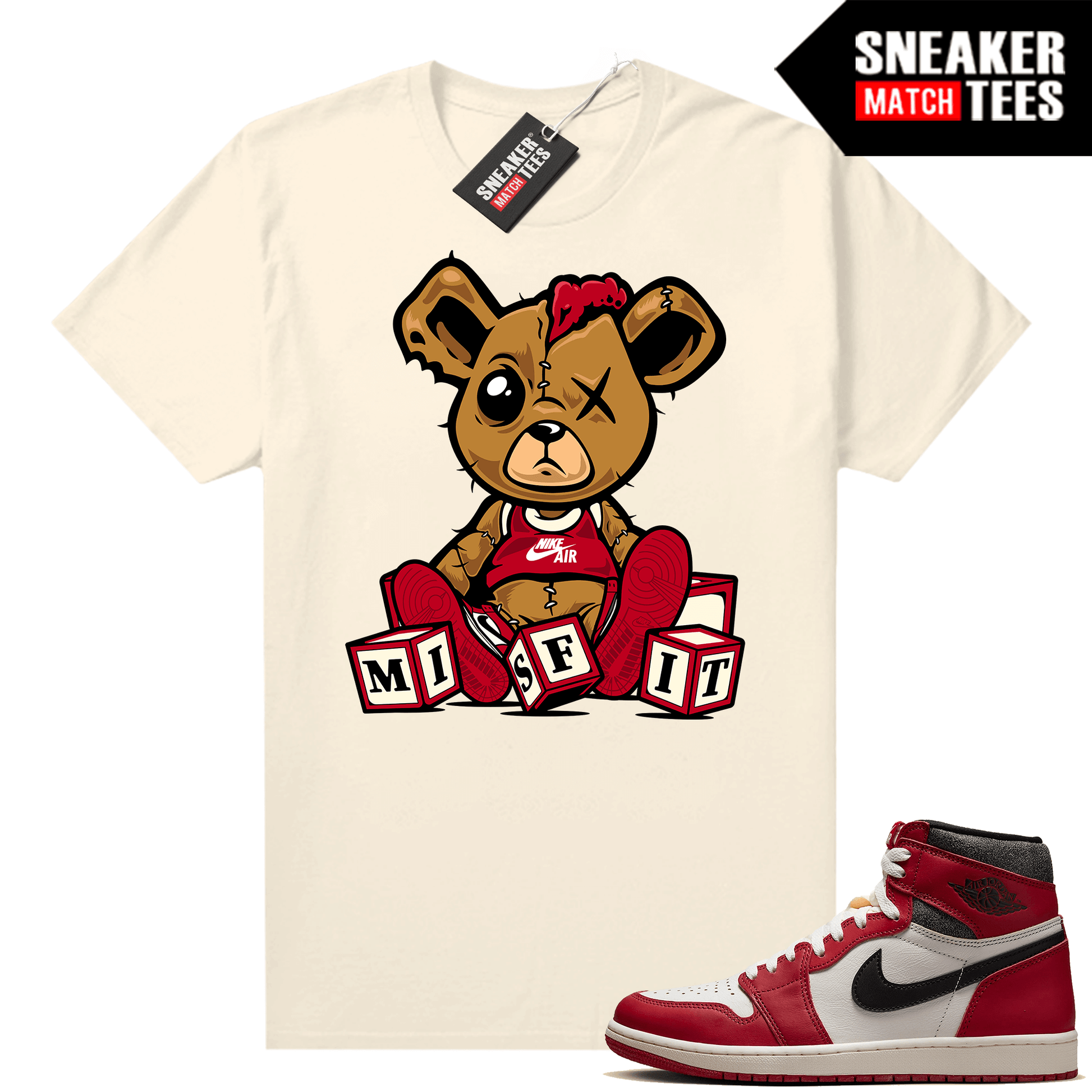 Chicago 1s Lost and Found Sneaker Match Shirt Sail Misfit Teddy