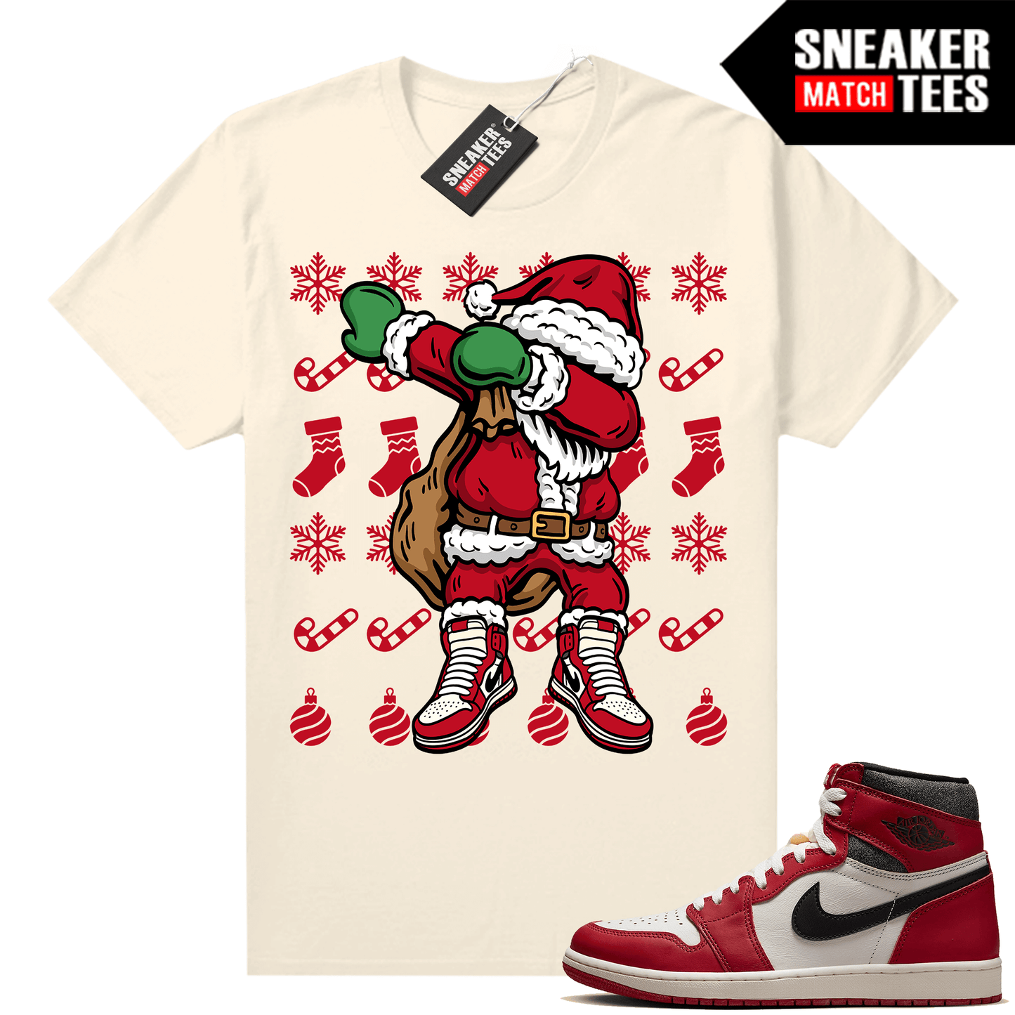 Chicago 1s Lost and Found Sneaker Match Shirt Santa Dab