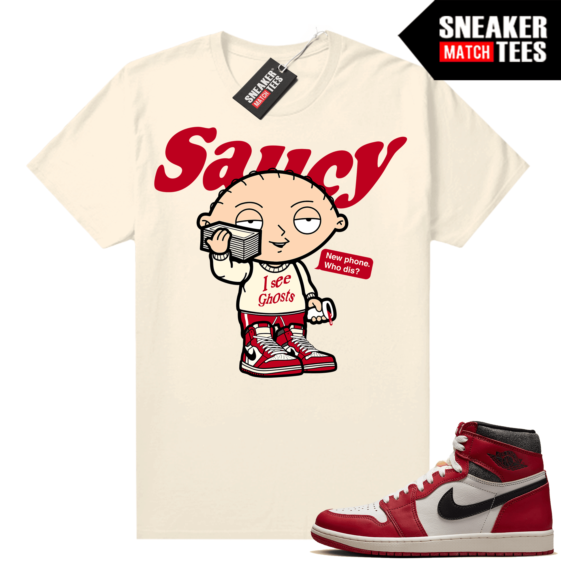 Chicago 1s Lost and Found Sneaker Match Shirt Saucy