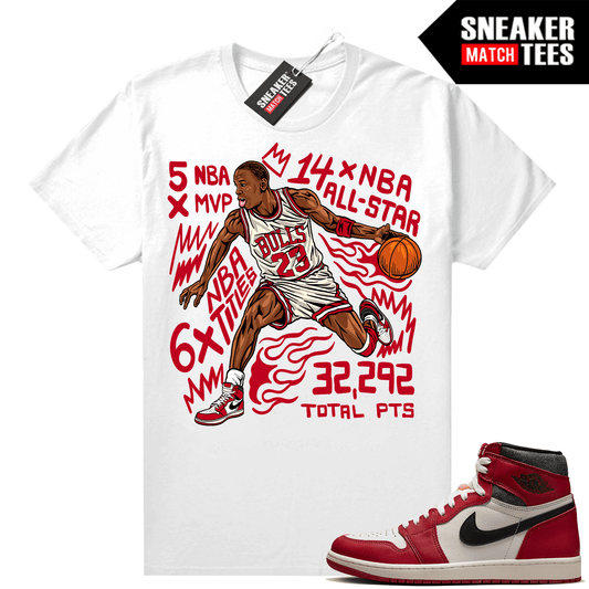 Chicago 1s Lost and Found Sneaker Match Shirt White MJ Fast Break