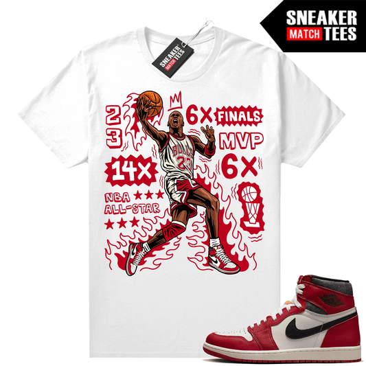 Chicago 1s Lost and Found Sneaker Match Shirt White MJ Flair