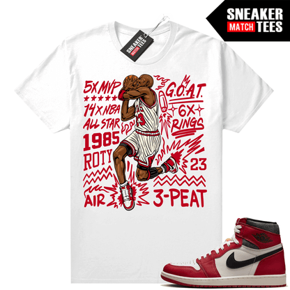 Chicago 1s Lost and Found Sneaker Match Shirt White MJ Goat