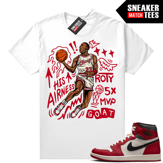 Chicago 1s Lost and Found Sneaker Match Shirt White MJ His Airness