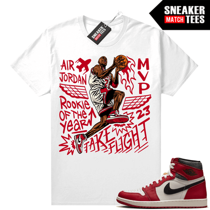 Chicago 1s Lost and Found Sneaker Match Shirt White MJ Take Flight