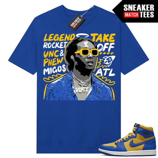 Jordan 1 Laney shirts Sneaker Match Royal Takeoff Tribute