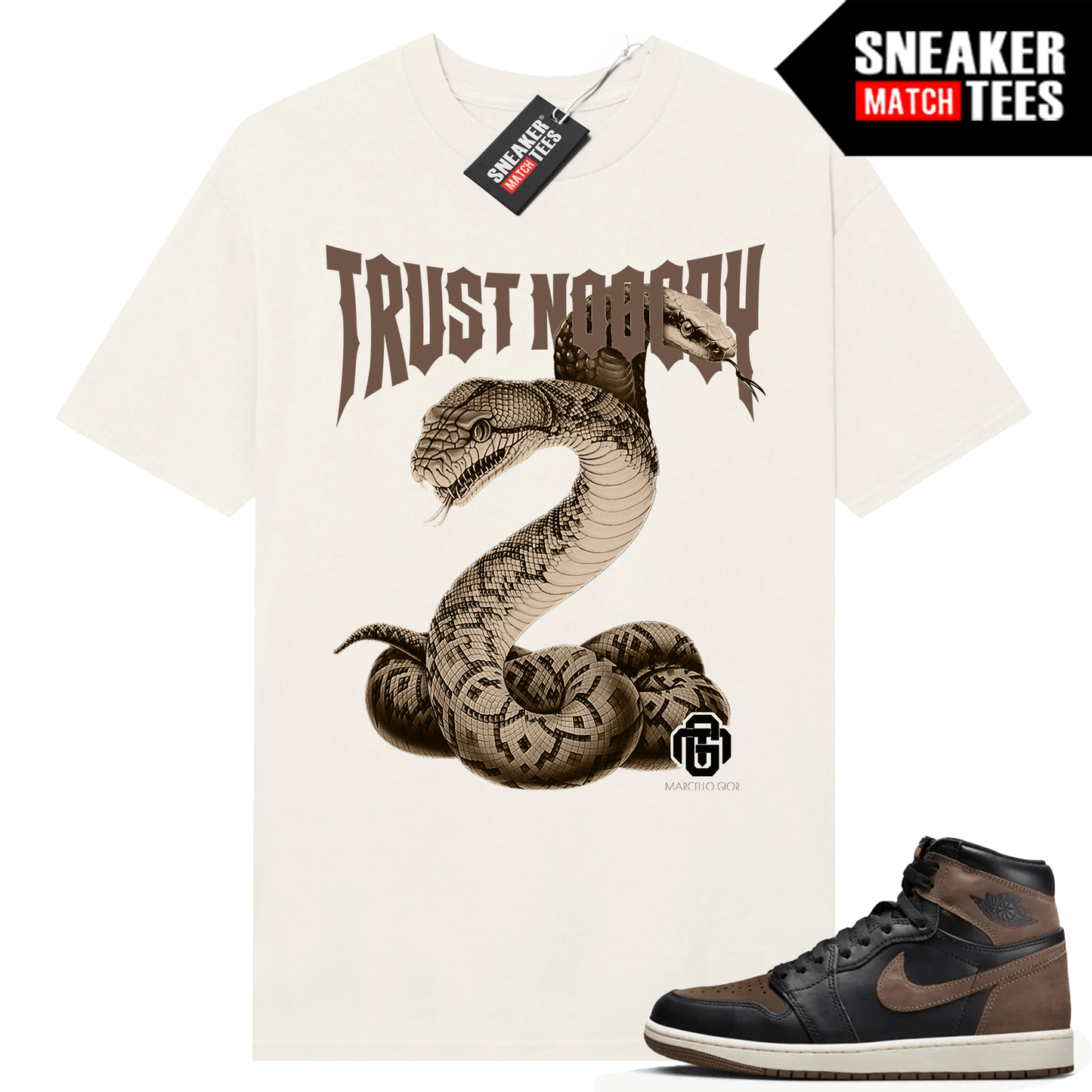 Jordan 1 Palomino T-shirt Sneaker Match Sail Gior Trust Nobody