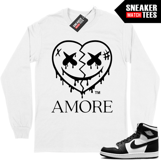 Jordan 1 Panda Long Sleeve shirt Sneaker Match White AMORE Crazy Love Heart