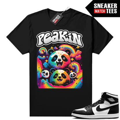 Jordan 1 Panda shirts Sneaker Match Black Panda Peakin