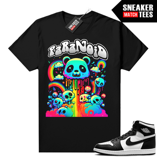 Jordan 1 Panda shirts Sneaker Match Black Paranoid