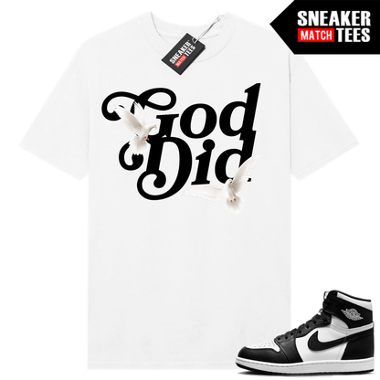 Jordan 1 Panda t-shirt Sneaker Match White God Did Doves