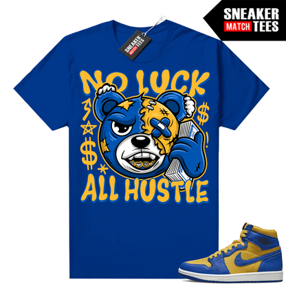 Jordan 1 Reverse Laney shirts Sneaker Match Royal No Luck All Hustle Bear