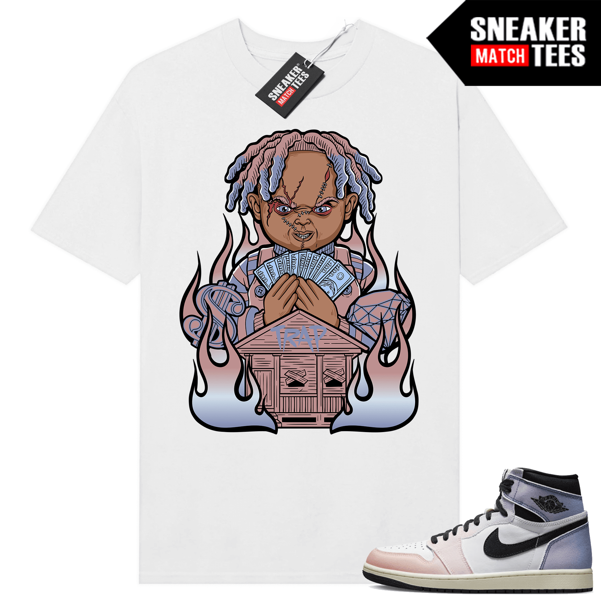 Jordan 1 Skyline shirts Sneaker Match White Trap Chucky