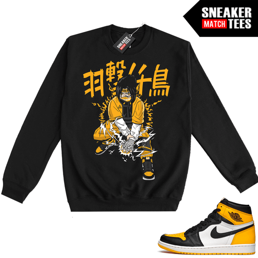 Jordan 1 Taxi Sneaker Match Crewneck Sweatshirt Black Sasuke Hype