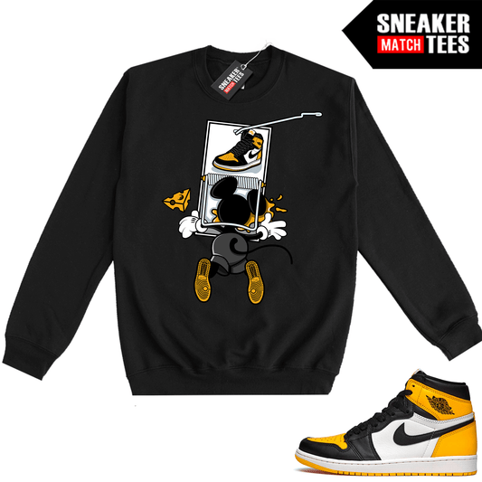 Jordan 1 Taxi Sneaker Match Crewneck Sweatshirt Black Sneaker Trap