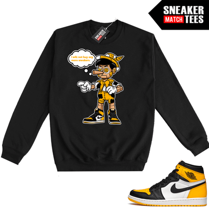 Jordan 1 Taxi Sneaker Match Crewneck Sweatshirt Black The Lie