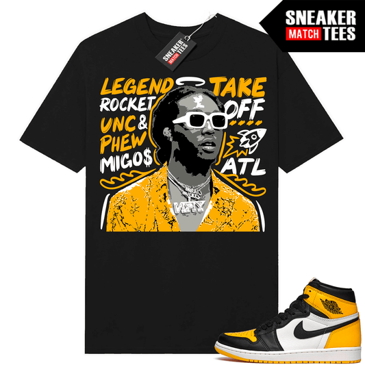 Jordan 1 Taxi shirts Sneaker Match Black Takeoff Tribute