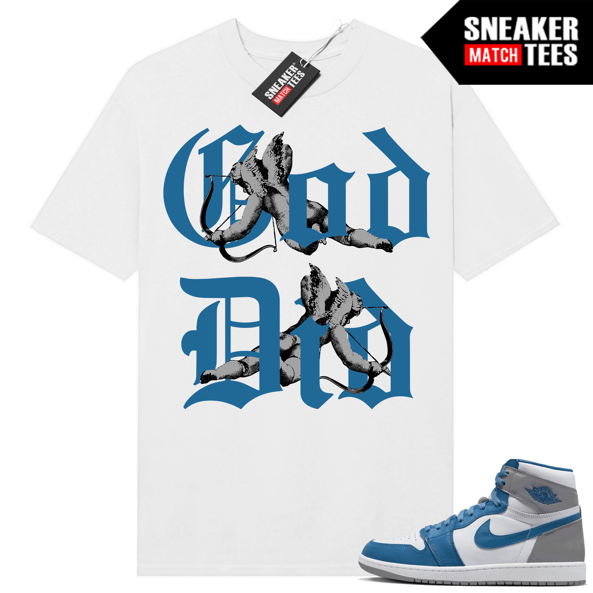 Jordan 1 True Blue shirts Sneaker Match White God Did