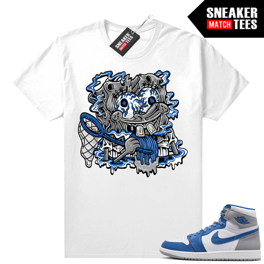 Jordan 1 True Blue shirts Sneaker Match White Trippy Spongebob