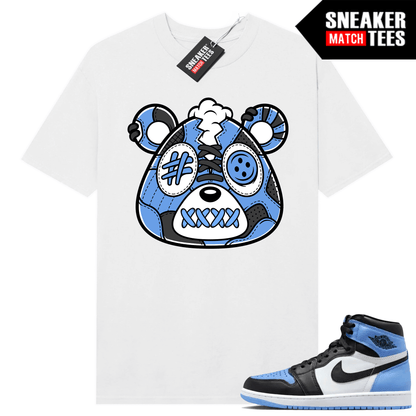 Jordan 1 UNC Toe Sneaker Match Shirt White Sneakerhead Bear