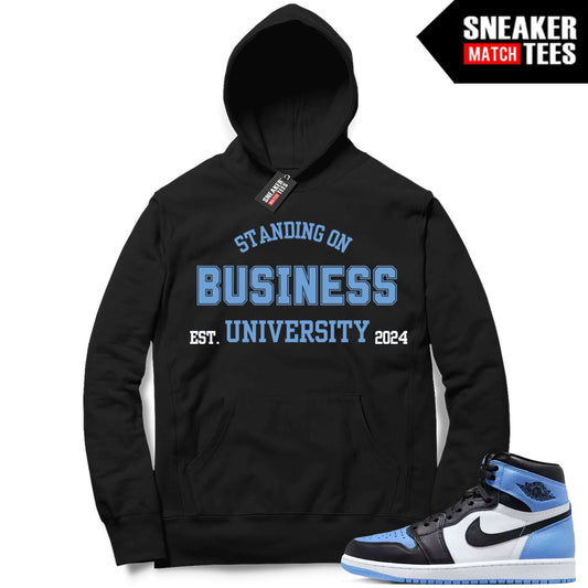 Jordan 1 UNC toe Sneaker Match Hoodie Black University