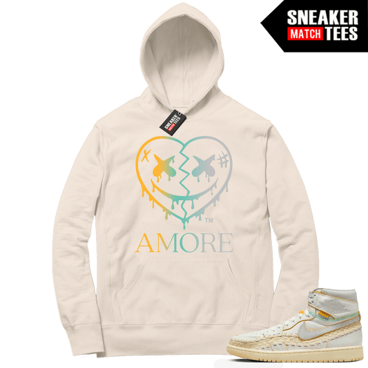 Jordan 1 UNION LA BBS Sneaker Match Hoodie Sail AMORE Crazy Love Heart