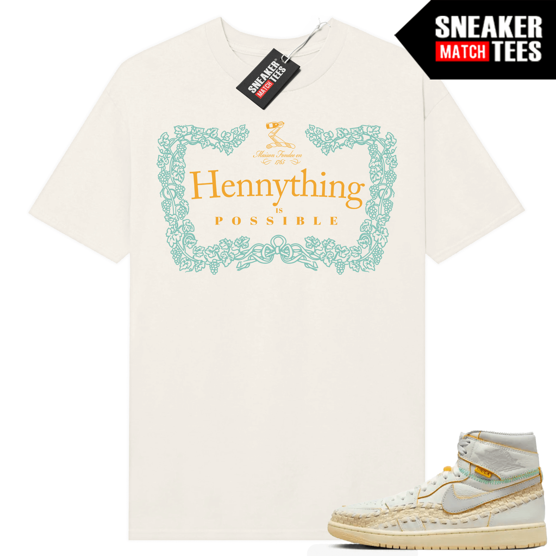 Jordan 1 UNION LA BBS T-shirt Sneaker Match Sail Hennything