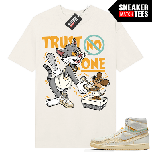 Jordan 1 UNION LA BBS T-shirt Sneaker Match Sail Trust No One Cartoon