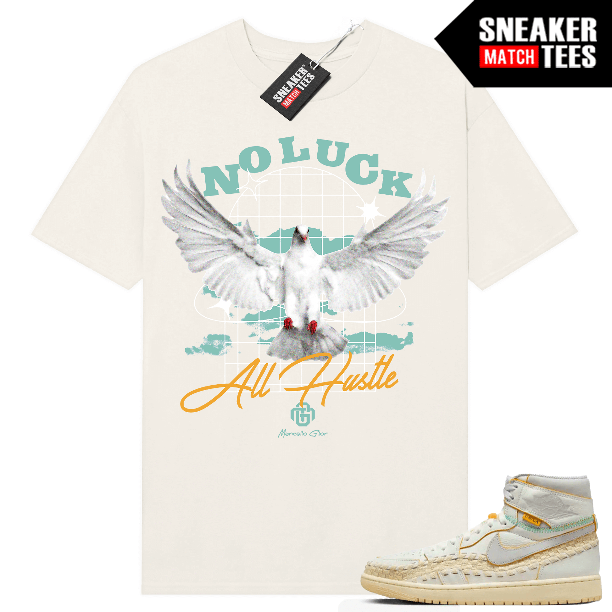 Jordan 1 UNION LA BBS T-shirt Sneaker Match Sail Gior No Luck Doves