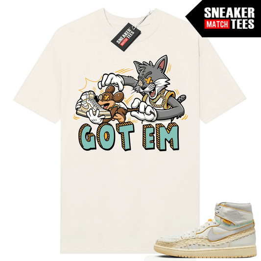 Jordan 1 UNION LA BBS T-shirt Sneaker Match Sail Got EM Cartoon