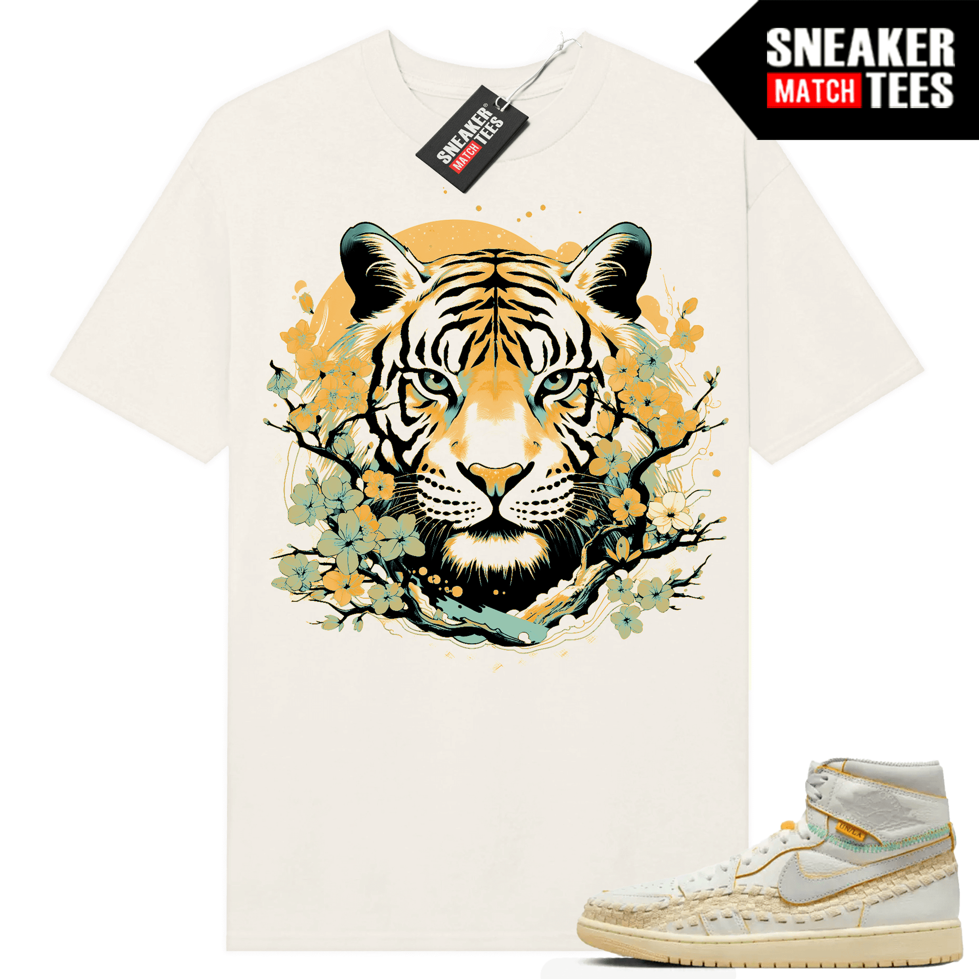 Jordan 1 UNION LA BBS T-shirt Sneaker Match Sail Japanese Tiger