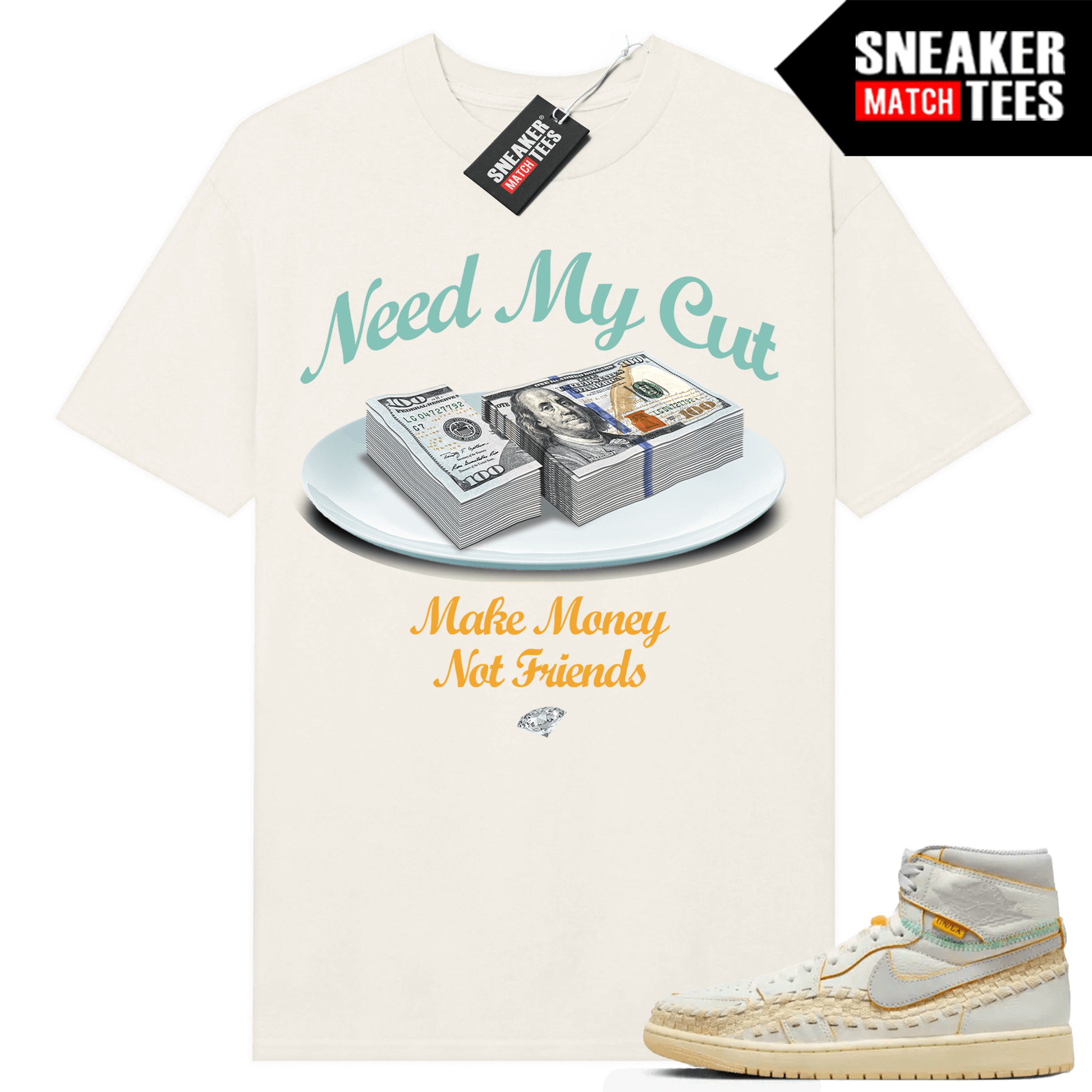 Jordan 1 UNION LA BBS T-shirt Sneaker Match Sail Need My Cut