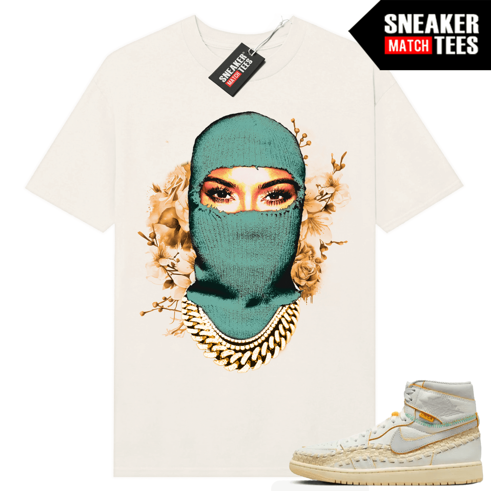 Jordan 1 UNION LA BBS T-shirt Sneaker Match Sail Ski Mask