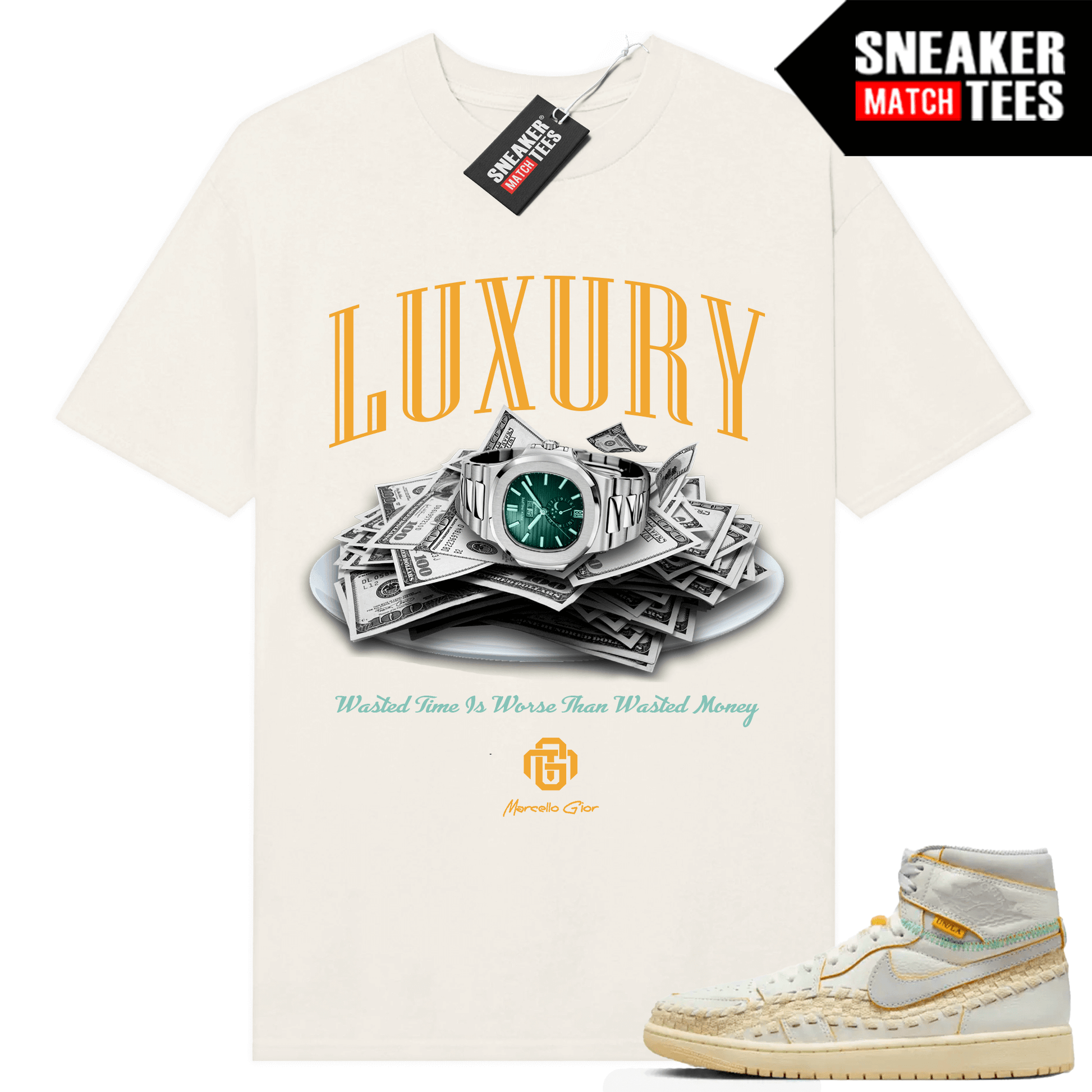 Jordan 1 UNION LA BBS T-shirt Sneaker Match Sail Time is Luxury