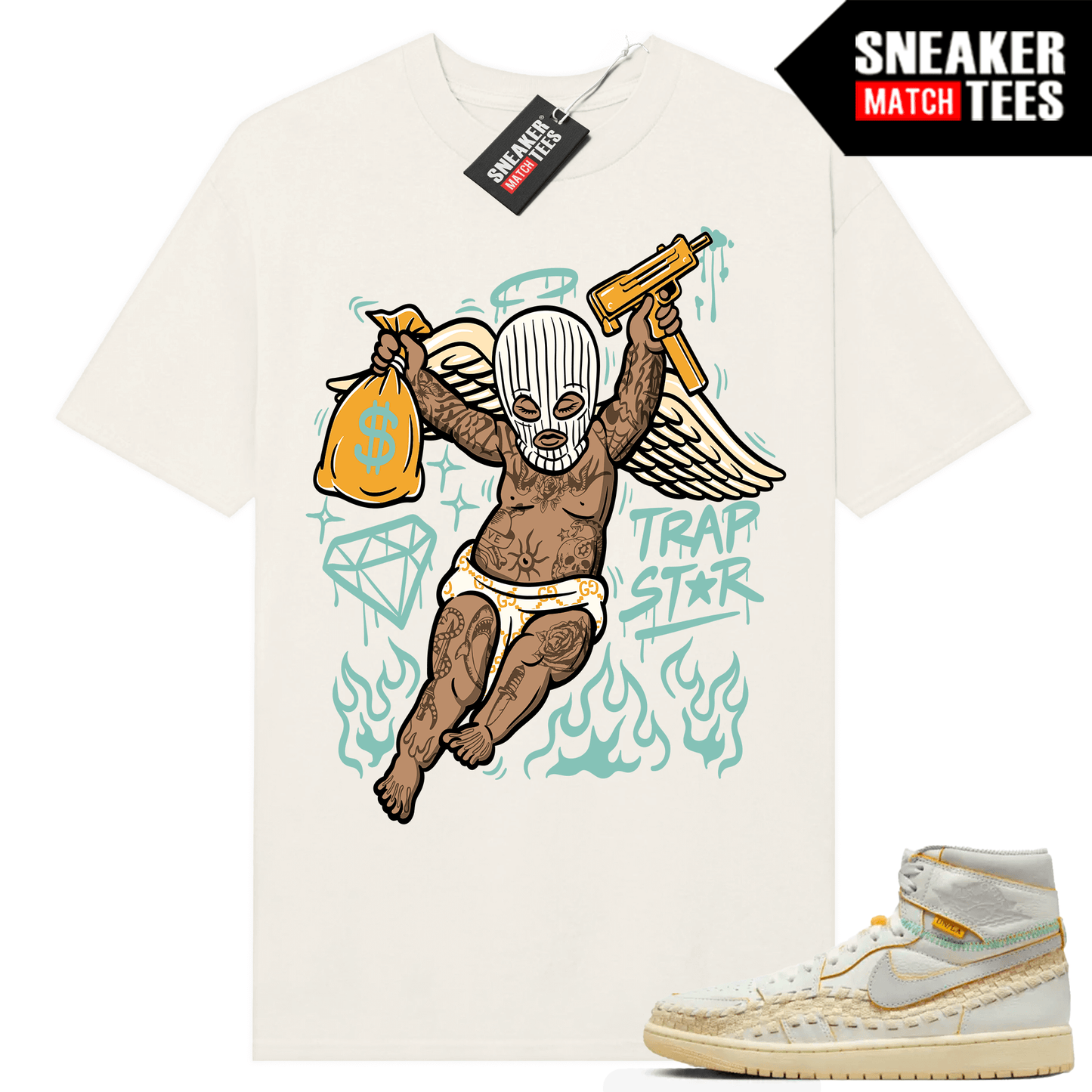 Jordan 1 UNION LA BBS T-shirt Sneaker Match Sail Trapstar Angel