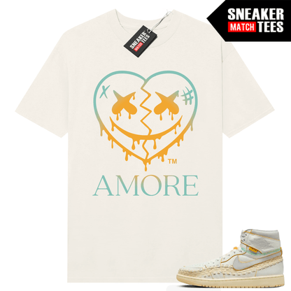 Jordan 1 Union LA BBS Sneaker Match T-shirt Sail AMORE Crazy Love Heart