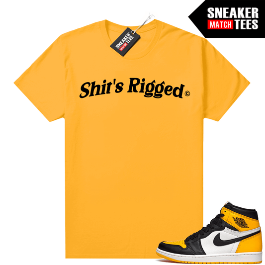 Shits Rigged Yellow Gold T-shirt matching Taxi 1s