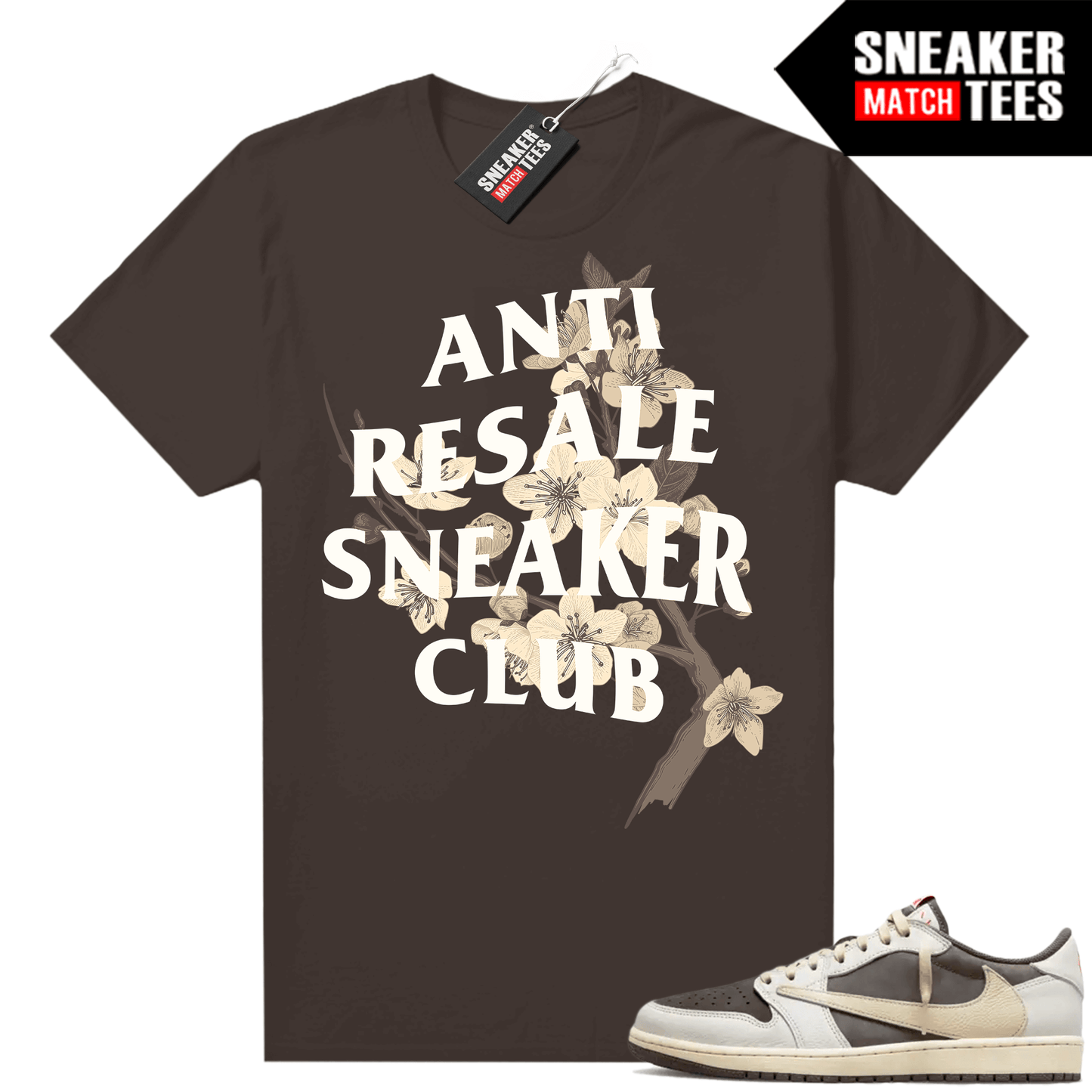 Travis Scott Jordan 1 Low Reverse Mocha Shirts Sneaker Match Brown Anti Resale Sneaker Club