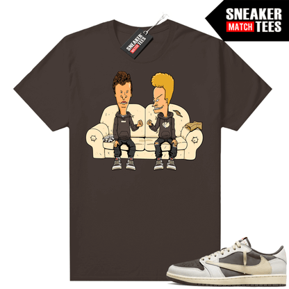 Travis Scott Jordan 1 Low Reverse Mocha Shirts Sneaker Match Brown Beavis Sneakerhead