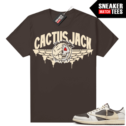 Travis Scott Jordan 1 Low Reverse Mocha Shirts Sneaker Match Brown Cactus Jack Wings